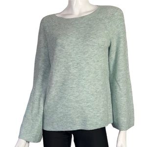 🤑 4/$24 LOFT Flare Statement Wide Sleeves Mint Green Crew‎ Neck Sweater